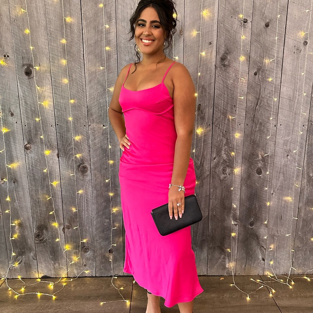 Pink dress satin